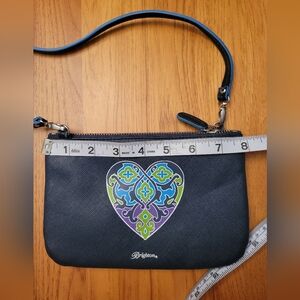 Brighton Blue Clutch with Purple Heart Design